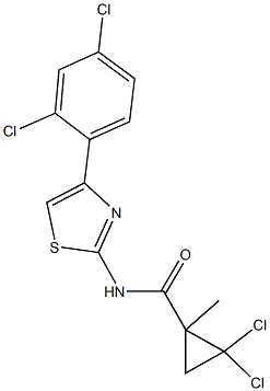 2,2-dichloro-N-[4-(2,4-dichlorophenyl)-1,3-thiazol-2-yl]-1-methylcyclopropanecarboxamide 구조식 이미지