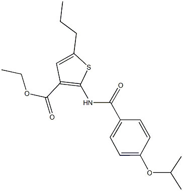 ethyl 2-[(4-isopropoxybenzoyl)amino]-5-propylthiophene-3-carboxylate Structure