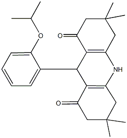 9-(2-isopropoxyphenyl)-3,3,6,6-tetramethyl-3,4,6,7,9,10-hexahydro-1,8(2H,5H)-acridinedione 구조식 이미지