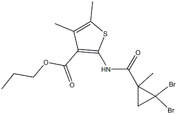 propyl 2-{[(2,2-dibromo-1-methylcyclopropyl)carbonyl]amino}-4,5-dimethylthiophene-3-carboxylate Structure