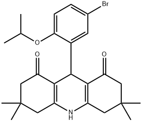 9-(5-bromo-2-isopropoxyphenyl)-3,3,6,6-tetramethyl-3,4,6,7,9,10-hexahydroacridine-1,8(2H,5H)-dione 구조식 이미지