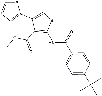 methyl 2-[(4-tert-butylbenzoyl)amino]-4,2'-bithiophene-3-carboxylate Structure