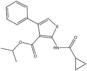 isopropyl 2-[(cyclopropylcarbonyl)amino]-4-phenyl-3-thiophenecarboxylate 구조식 이미지