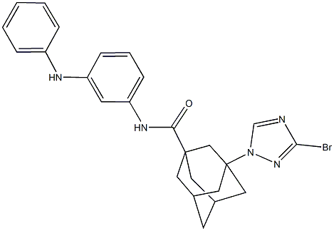 N-(3-anilinophenyl)-3-(3-bromo-1H-1,2,4-triazol-1-yl)-1-adamantanecarboxamide 구조식 이미지