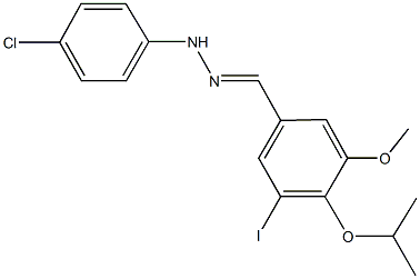 3-iodo-4-isopropoxy-5-methoxybenzaldehyde (4-chlorophenyl)hydrazone 구조식 이미지