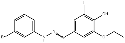 3-ethoxy-4-hydroxy-5-iodobenzaldehyde (3-bromophenyl)hydrazone Structure