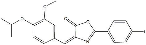 2-(4-iodophenyl)-4-(4-isopropoxy-3-methoxybenzylidene)-1,3-oxazol-5(4H)-one 구조식 이미지