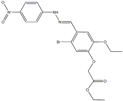 ethyl [5-bromo-2-ethoxy-4-(2-{4-nitrophenyl}carbohydrazonoyl)phenoxy]acetate Structure