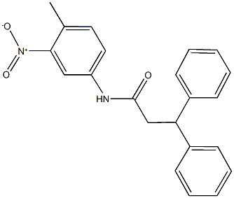 N-{3-nitro-4-methylphenyl}-3,3-diphenylpropanamide 구조식 이미지