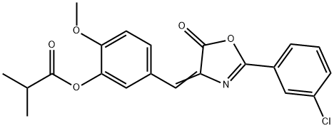 5-[(2-(3-chlorophenyl)-5-oxo-1,3-oxazol-4(5H)-ylidene)methyl]-2-methoxyphenyl 2-methylpropanoate Structure