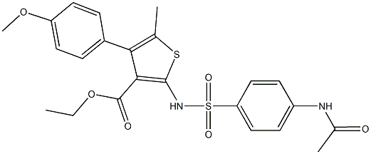 ethyl 2-({[4-(acetylamino)phenyl]sulfonyl}amino)-4-(4-methoxyphenyl)-5-methylthiophene-3-carboxylate Structure