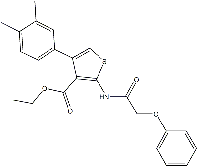 ethyl 4-(3,4-dimethylphenyl)-2-[(phenoxyacetyl)amino]thiophene-3-carboxylate Structure