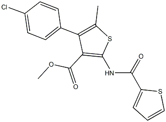 methyl 4-(4-chlorophenyl)-5-methyl-2-[(thien-2-ylcarbonyl)amino]thiophene-3-carboxylate 구조식 이미지