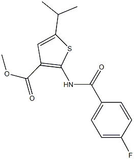 methyl 2-[(4-fluorobenzoyl)amino]-5-isopropylthiophene-3-carboxylate Structure