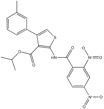 isopropyl 2-({2,4-bisnitrobenzoyl}amino)-4-(3-methylphenyl)thiophene-3-carboxylate 구조식 이미지