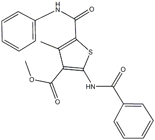 methyl 5-(anilinocarbonyl)-2-(benzoylamino)-4-methylthiophene-3-carboxylate 구조식 이미지