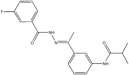 N-{3-[N-(3-fluorobenzoyl)ethanehydrazonoyl]phenyl}-2-methylpropanamide 구조식 이미지