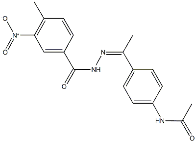 N-[4-(N-{3-nitro-4-methylbenzoyl}ethanehydrazonoyl)phenyl]acetamide Structure