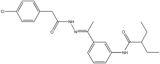 N-(3-{N-[(4-chlorophenyl)acetyl]ethanehydrazonoyl}phenyl)-2-ethylbutanamide 구조식 이미지