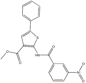 methyl 2-({3-nitrobenzoyl}amino)-5-phenylthiophene-3-carboxylate 구조식 이미지