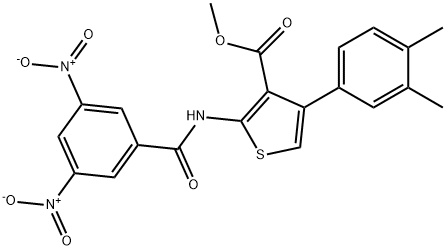methyl 2-({3,5-dinitrobenzoyl}amino)-4-(3,4-dimethylphenyl)-3-thiophenecarboxylate Structure