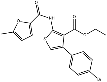 ethyl 4-(4-bromophenyl)-2-[(5-methyl-2-furoyl)amino]-3-thiophenecarboxylate 구조식 이미지