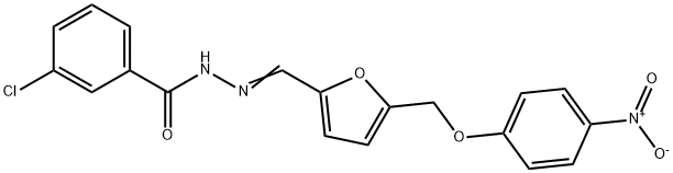 3-chloro-N'-{[5-({4-nitrophenoxy}methyl)-2-furyl]methylene}benzohydrazide Structure