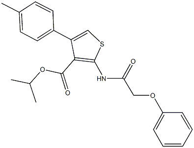 isopropyl 4-(4-methylphenyl)-2-[(phenoxyacetyl)amino]thiophene-3-carboxylate 구조식 이미지