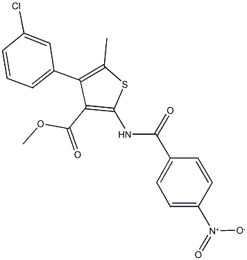 methyl 4-(3-chlorophenyl)-2-({4-nitrobenzoyl}amino)-5-methylthiophene-3-carboxylate Structure
