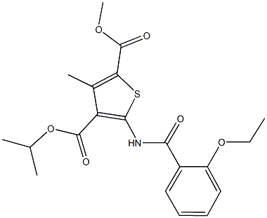 4-isopropyl 2-methyl 5-[(2-ethoxybenzoyl)amino]-3-methyl-2,4-thiophenedicarboxylate Structure