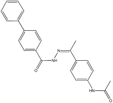 N-{4-[N-([1,1'-biphenyl]-4-ylcarbonyl)ethanehydrazonoyl]phenyl}acetamide Structure