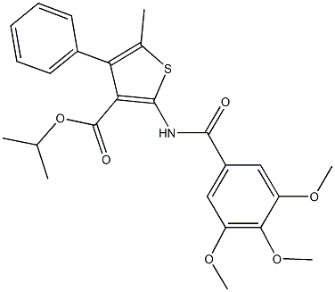 isopropyl 5-methyl-4-phenyl-2-[(3,4,5-trimethoxybenzoyl)amino]-3-thiophenecarboxylate Structure
