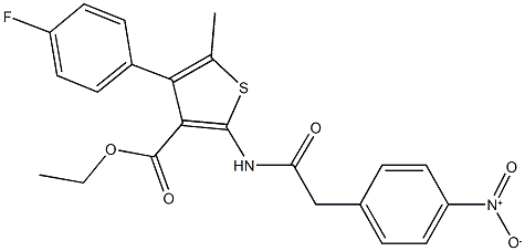 ethyl 4-(4-fluorophenyl)-2-[({4-nitrophenyl}acetyl)amino]-5-methylthiophene-3-carboxylate Structure