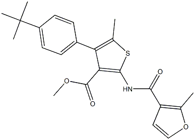 methyl 4-(4-tert-butylphenyl)-5-methyl-2-[(2-methyl-3-furoyl)amino]thiophene-3-carboxylate Structure