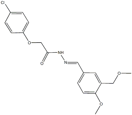 2-(4-chlorophenoxy)-N'-[4-methoxy-3-(methoxymethyl)benzylidene]acetohydrazide 구조식 이미지