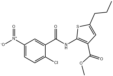 methyl 2-({2-chloro-5-nitrobenzoyl}amino)-5-propylthiophene-3-carboxylate 구조식 이미지