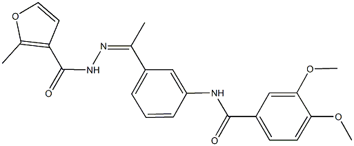 3,4-dimethoxy-N-{3-[N-(2-methyl-3-furoyl)ethanehydrazonoyl]phenyl}benzamide Structure