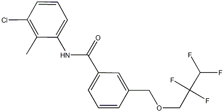 N-(3-chloro-2-methylphenyl)-3-[(2,2,3,3-tetrafluoropropoxy)methyl]benzamide 구조식 이미지