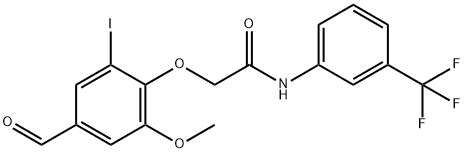 2-(4-formyl-2-iodo-6-methoxyphenoxy)-N-[3-(trifluoromethyl)phenyl]acetamide Structure