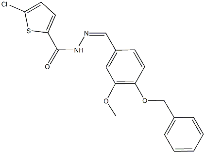 N'-[4-(benzyloxy)-3-methoxybenzylidene]-5-chloro-2-thiophenecarbohydrazide 구조식 이미지