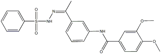 3,4-dimethoxy-N-{3-[N-(phenylsulfonyl)ethanehydrazonoyl]phenyl}benzamide Structure