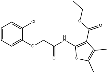 ethyl 2-{[(2-chlorophenoxy)acetyl]amino}-4,5-dimethylthiophene-3-carboxylate 구조식 이미지