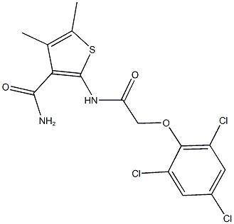 4,5-dimethyl-2-{[(2,4,6-trichlorophenoxy)acetyl]amino}-3-thiophenecarboxamide Structure