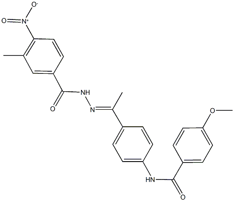 N-[4-(N-{4-nitro-3-methylbenzoyl}ethanehydrazonoyl)phenyl]-4-methoxybenzamide Structure