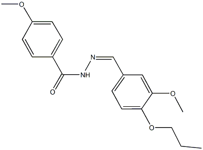 4-methoxy-N'-(3-methoxy-4-propoxybenzylidene)benzohydrazide 구조식 이미지