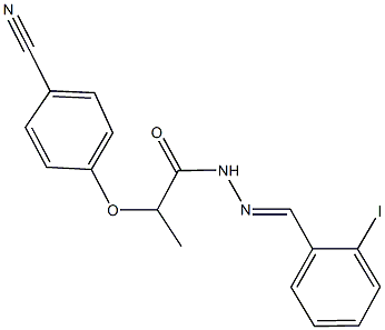 2-(4-cyanophenoxy)-N'-(2-iodobenzylidene)propanohydrazide Structure