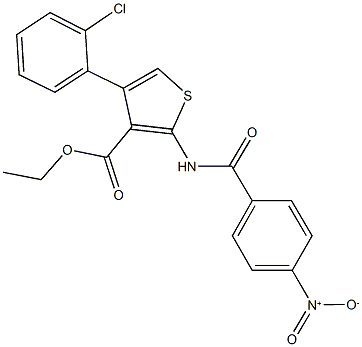 ethyl 4-(2-chlorophenyl)-2-({4-nitrobenzoyl}amino)thiophene-3-carboxylate Structure