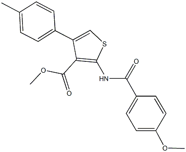 methyl 2-[(4-methoxybenzoyl)amino]-4-(4-methylphenyl)thiophene-3-carboxylate Structure