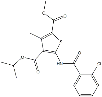 4-isopropyl 2-methyl 5-[(2-chlorobenzoyl)amino]-3-methylthiophene-2,4-dicarboxylate 구조식 이미지