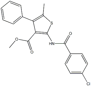 methyl 2-[(4-chlorobenzoyl)amino]-5-methyl-4-phenylthiophene-3-carboxylate 구조식 이미지